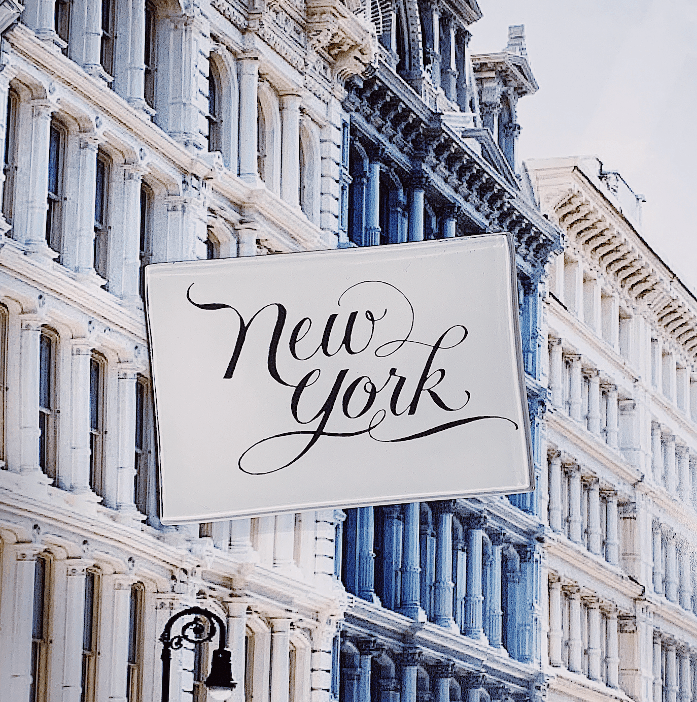 New York Script Decoupage Glass Tray - Bensgarden.com