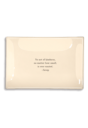 No Act Of Kindness Decoupage Glass Tray - Bensgarden.com