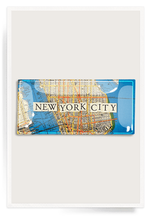NYC Cutout Decoupage Map Glass Tray - Bensgarden.com