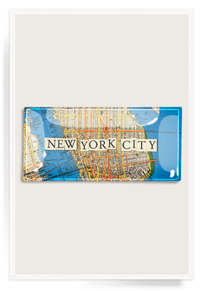 NYC Cutout Decoupage Map Glass Tray - Bensgarden.com