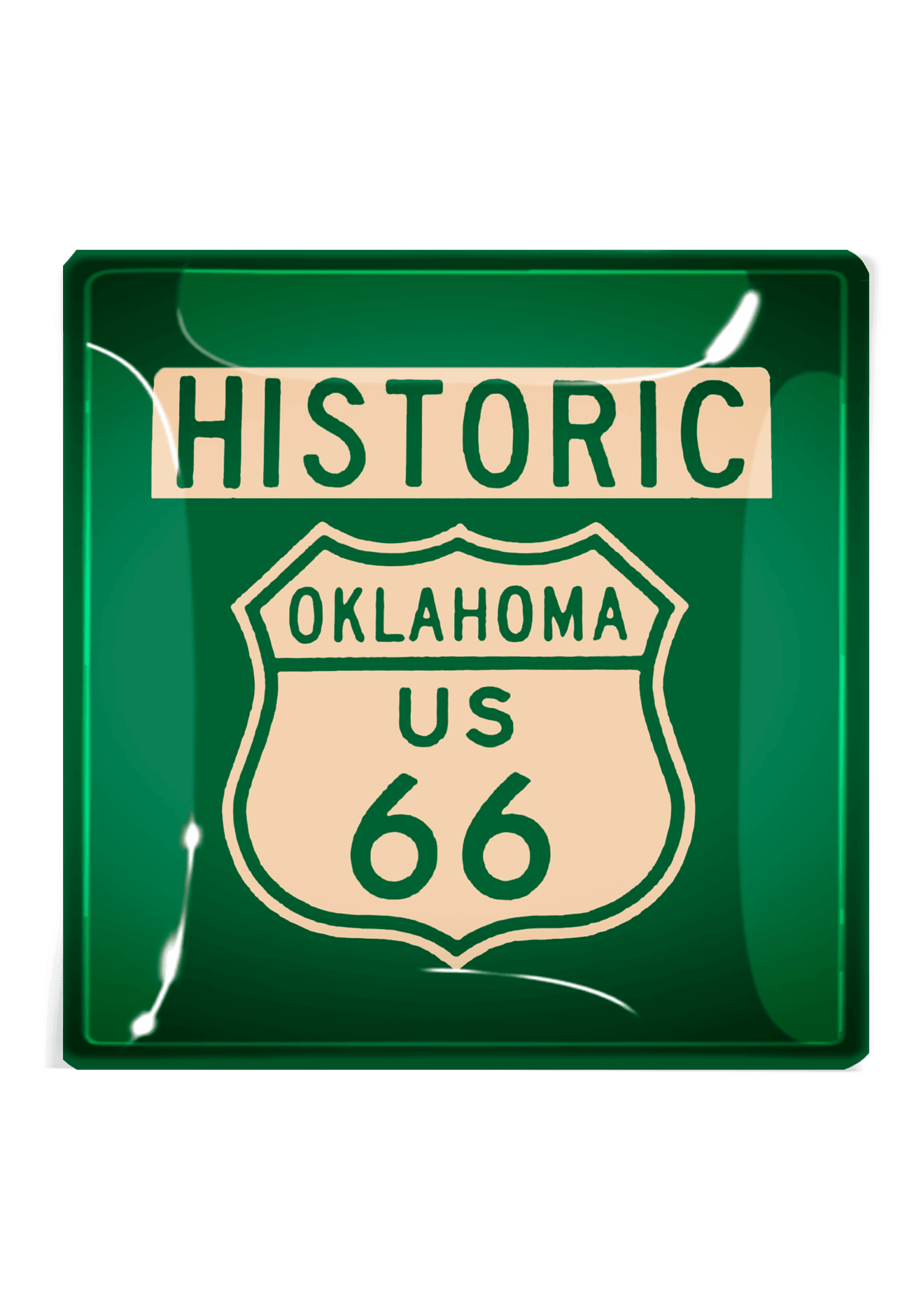 Oklahoma Texas Route 66 Sign Decoupage Tray - Bensgarden.com