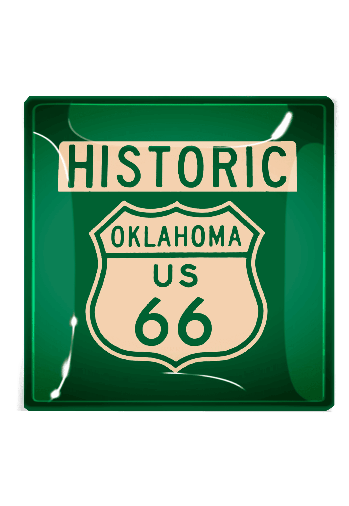 Oklahoma Texas Route 66 Sign Decoupage Tray - Bensgarden.com