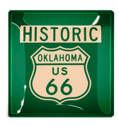 Oklahoma Texas Route 66 Sign Decoupage Tray - Bensgarden.com