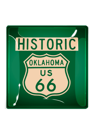 Oklahoma Texas Route 66 Sign Decoupage Tray - Bensgarden.com