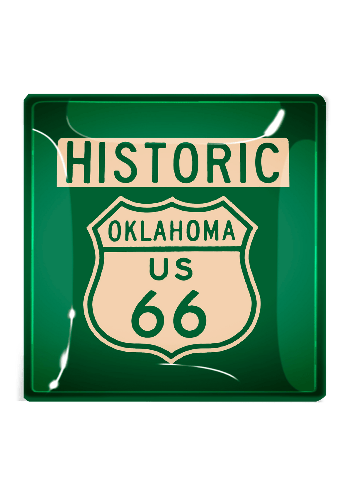Oklahoma Texas Route 66 Sign Decoupage Tray - Bensgarden.com
