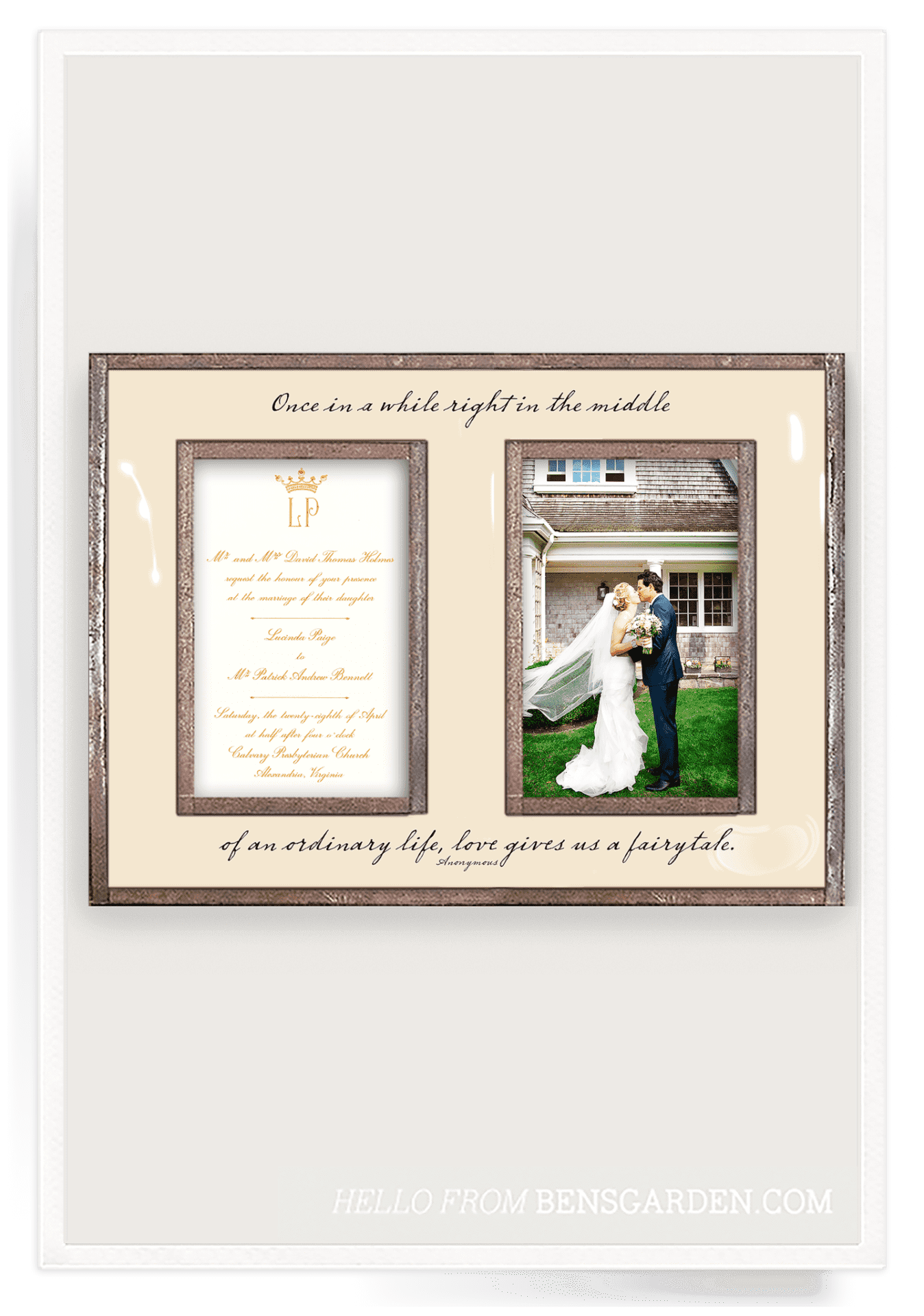 Once In A While, Double 5"x 7" Copper & Glass Photo Frame