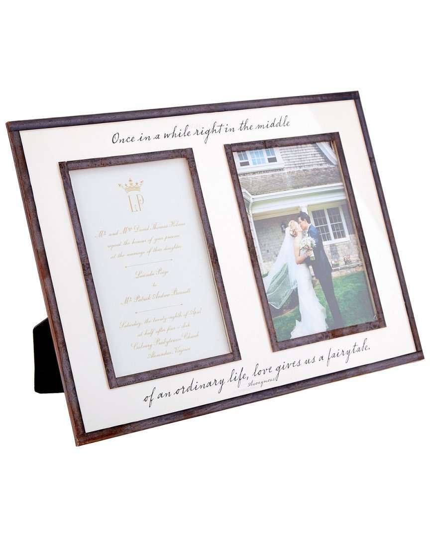 Once In A While Life Gives You A Fairytale, Double 5"x 7" Copper & Glass Photo Frame - Bensgarden.com