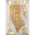 Outline & Index of New York City Map Decoupage Glass Tray - Bensgarden.com