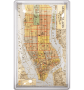 Outline & Index of New York City Map Decoupage Glass Tray - Bensgarden.com