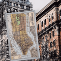 Outline & Index of New York City Map Decoupage Glass Tray - Bensgarden.com