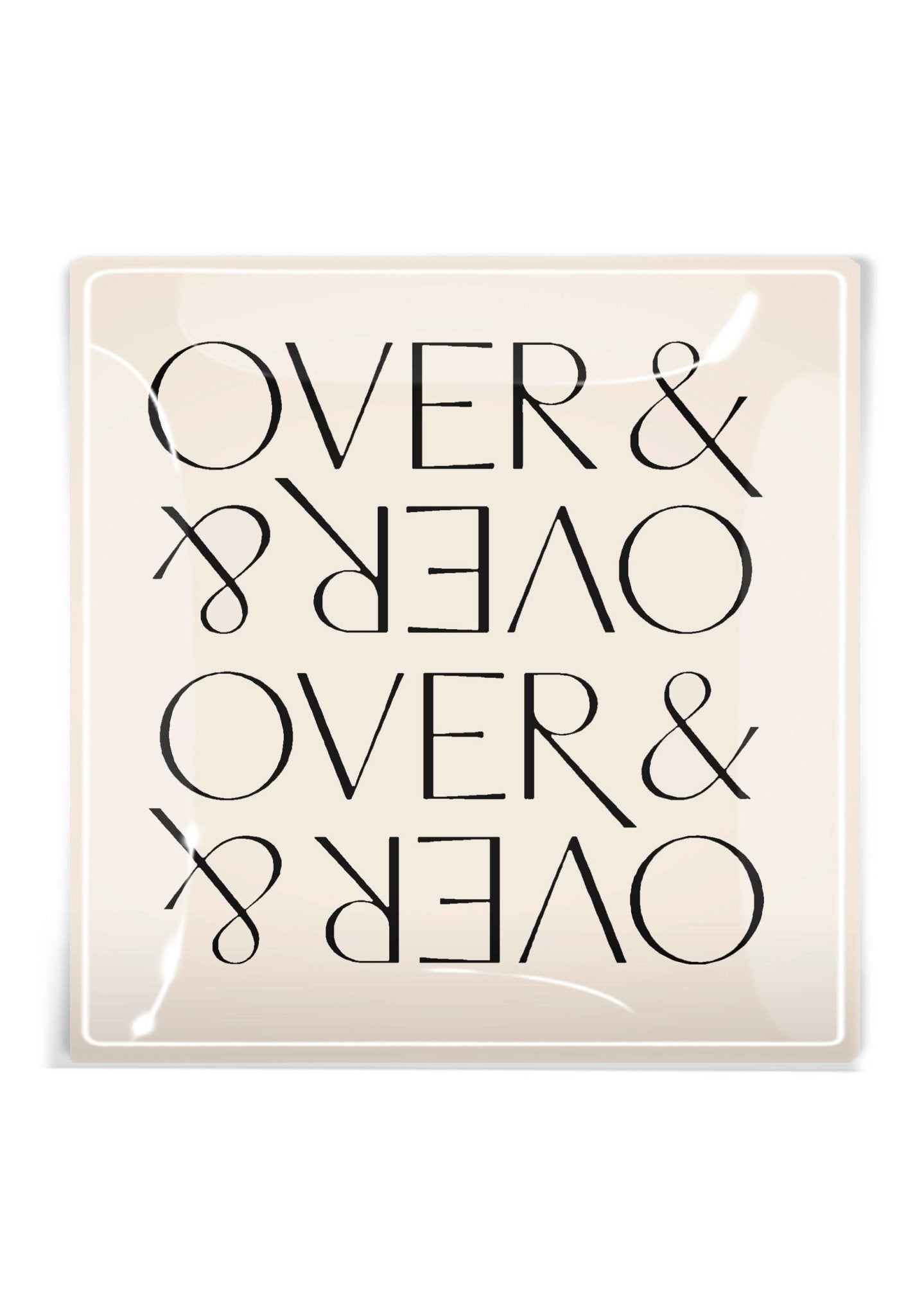 Over And Over And Over And Over Decoupage Glass Tray - Bensgarden.com