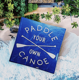 Paddle Your Own Canoe Decoupage Glass Tray - Bensgarden.com