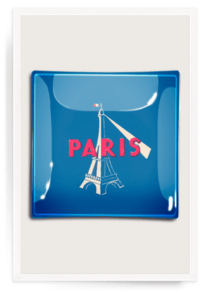 Paris Spotlight Decoupage Glass Tray - Bensgarden.com