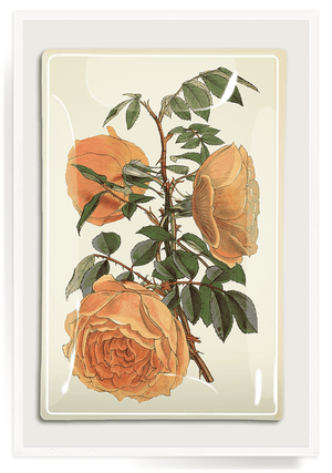 Peach Rose Blossoms Decoupage Glass Tray - Bensgarden.com