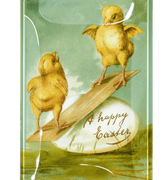 Peeps Balancing Act Decoupage Glass Tray - Bensgarden.com