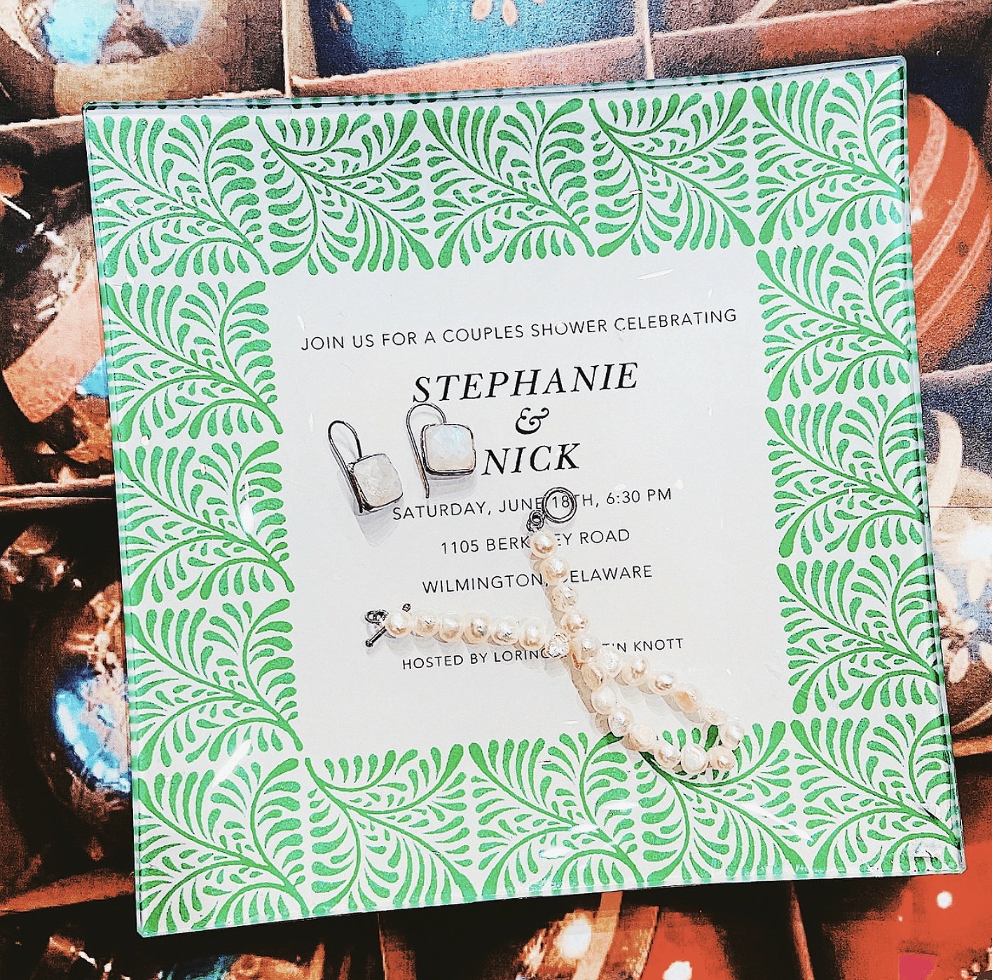 Personalized 8"x 8" Decoupage Glass Valet Tray