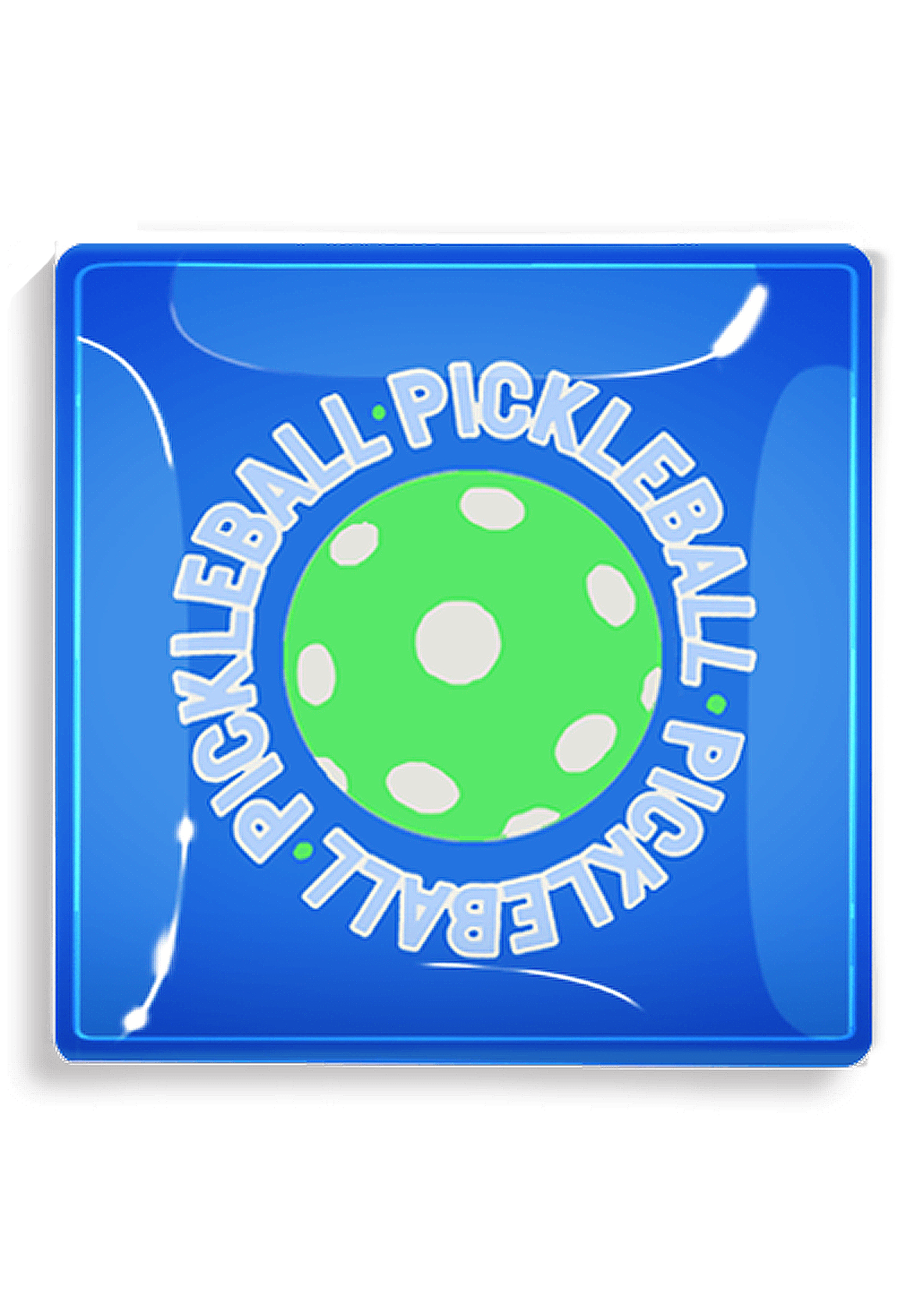 Pickleball Royal Blue Decoupage Glass Tray - Bensgarden.com