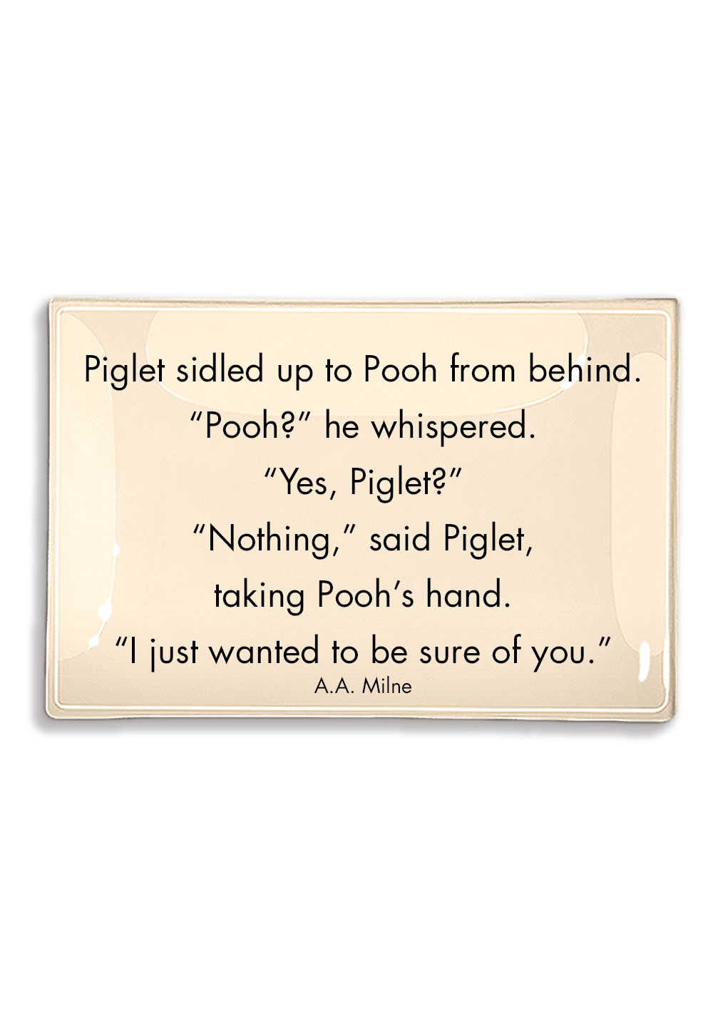 Piglet Sidled Up To Pooh Decoupage Glass Tray - Bensgarden.com