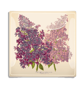 Pink and Purple Lilac Blossoms Decoupage Glass Tray - Bensgarden.com