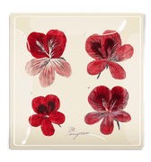 Pink English Ivy Geranium Decoupage Glass Tray - Bensgarden.com