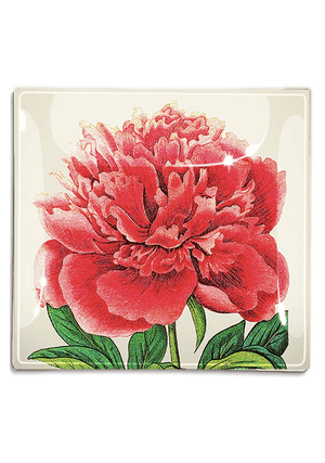 Pink Peony Decoupage Glass Tray - Bensgarden.com