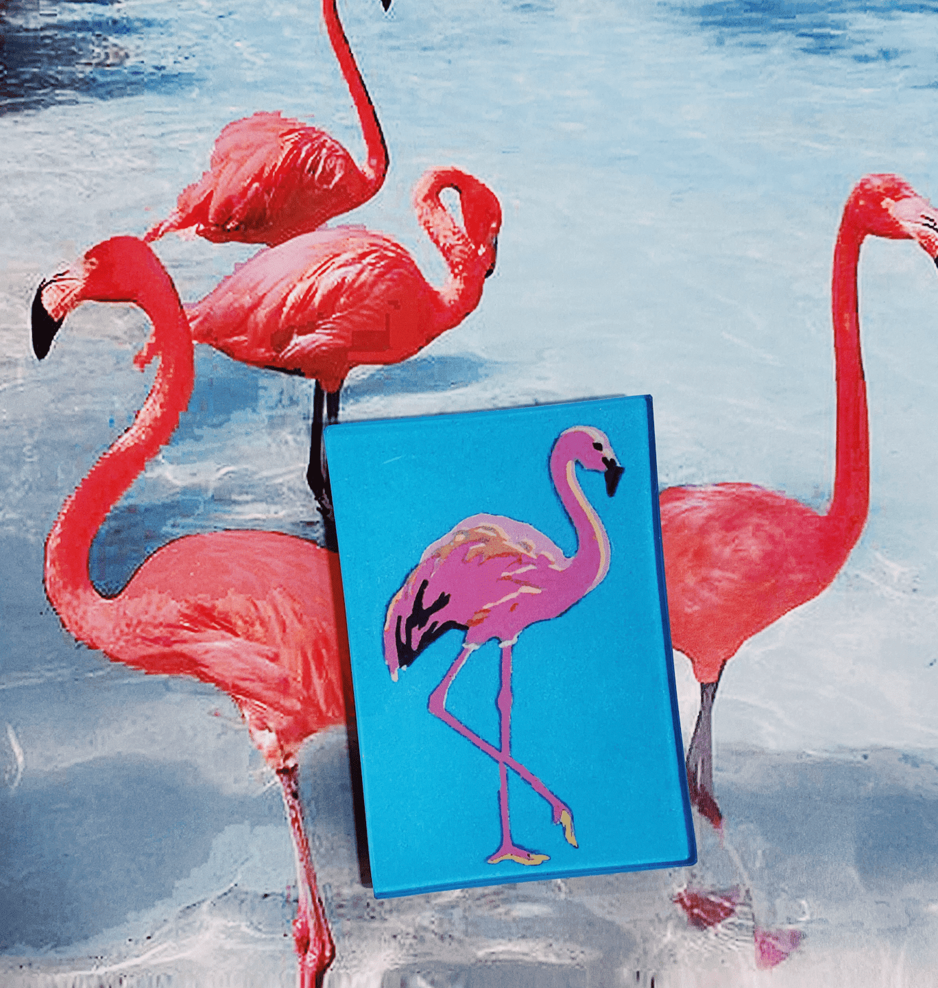 Pinky The Flamingo Decoupage Glass Tray - Bensgarden.com