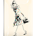 Polka Dot High Fashion Fashion Sketch Decoupage Glass Tray - Bensgarden.com