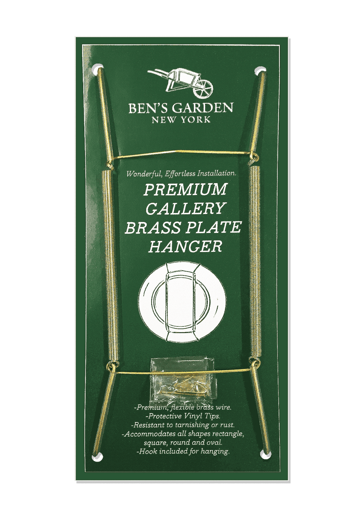 Premium Gallery Polished Brass Plate Hanger - Bensgarden.com