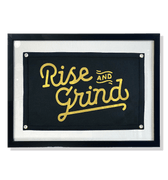 Rise and Grind Cut-And-Sewn Wool Felt Pennant Flag - Bensgarden.com