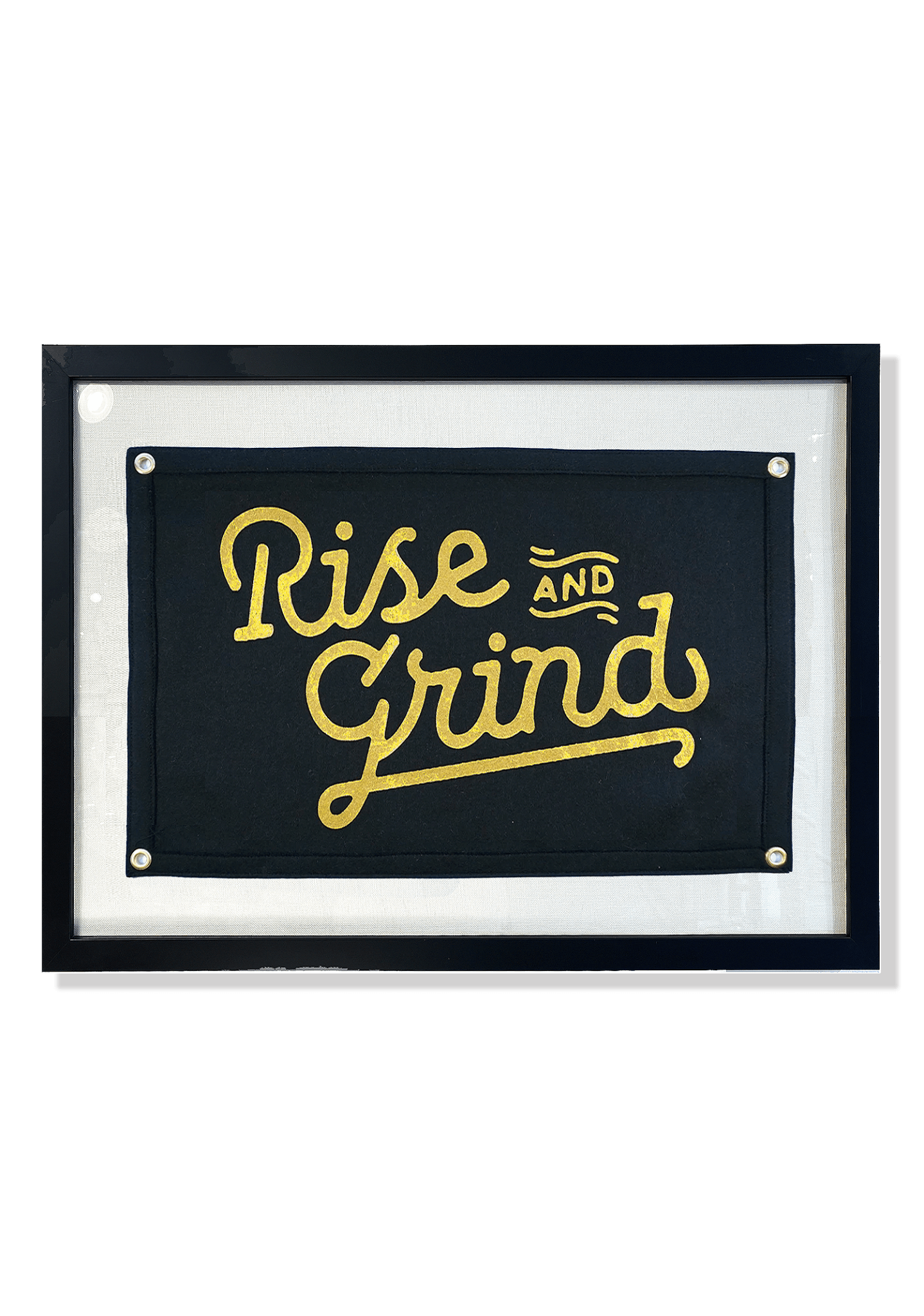Rise and Grind Cut-And-Sewn Wool Felt Pennant Flag - Bensgarden.com