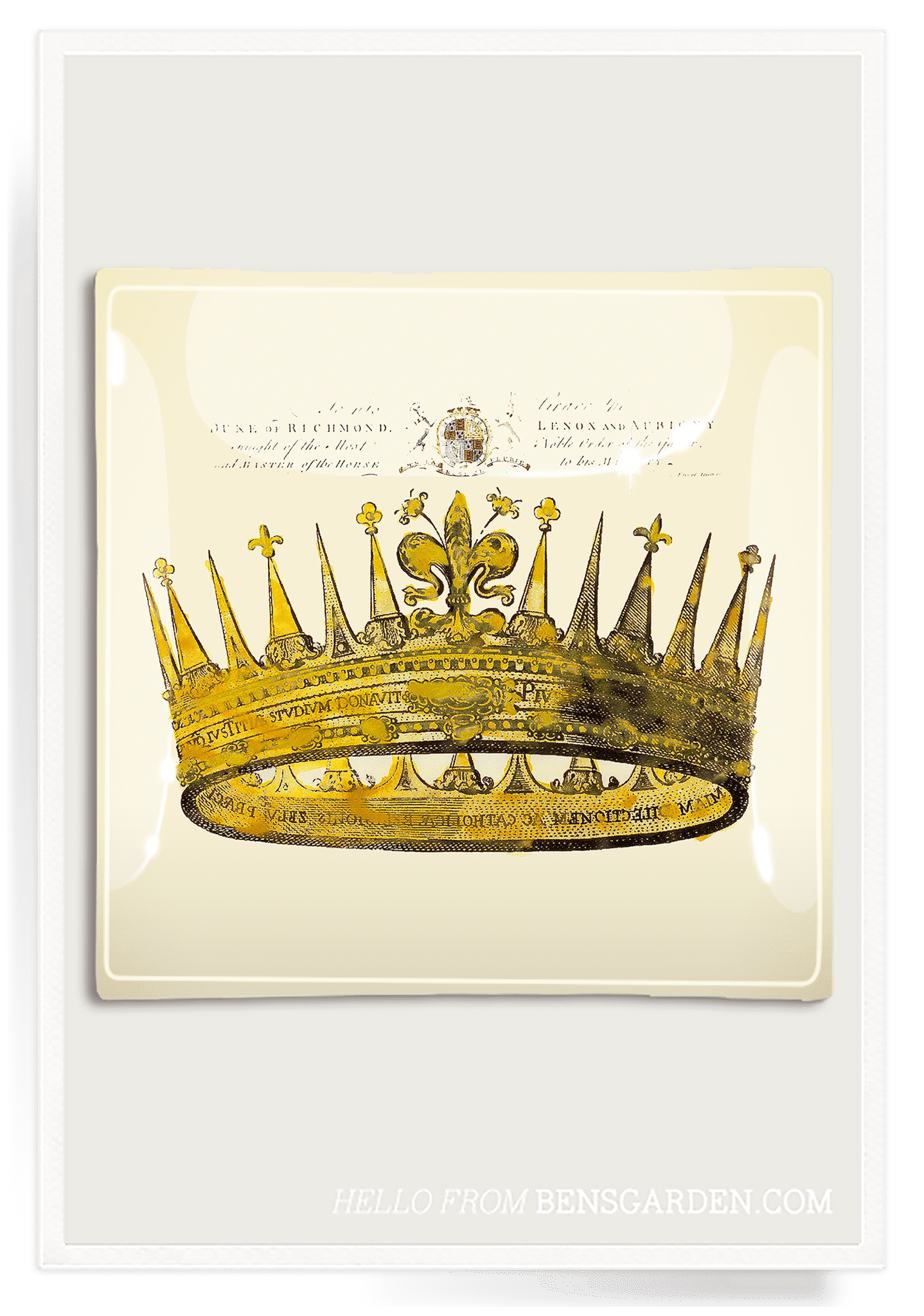 Royal Crown Decoupage Glass Tray - Bensgarden.com