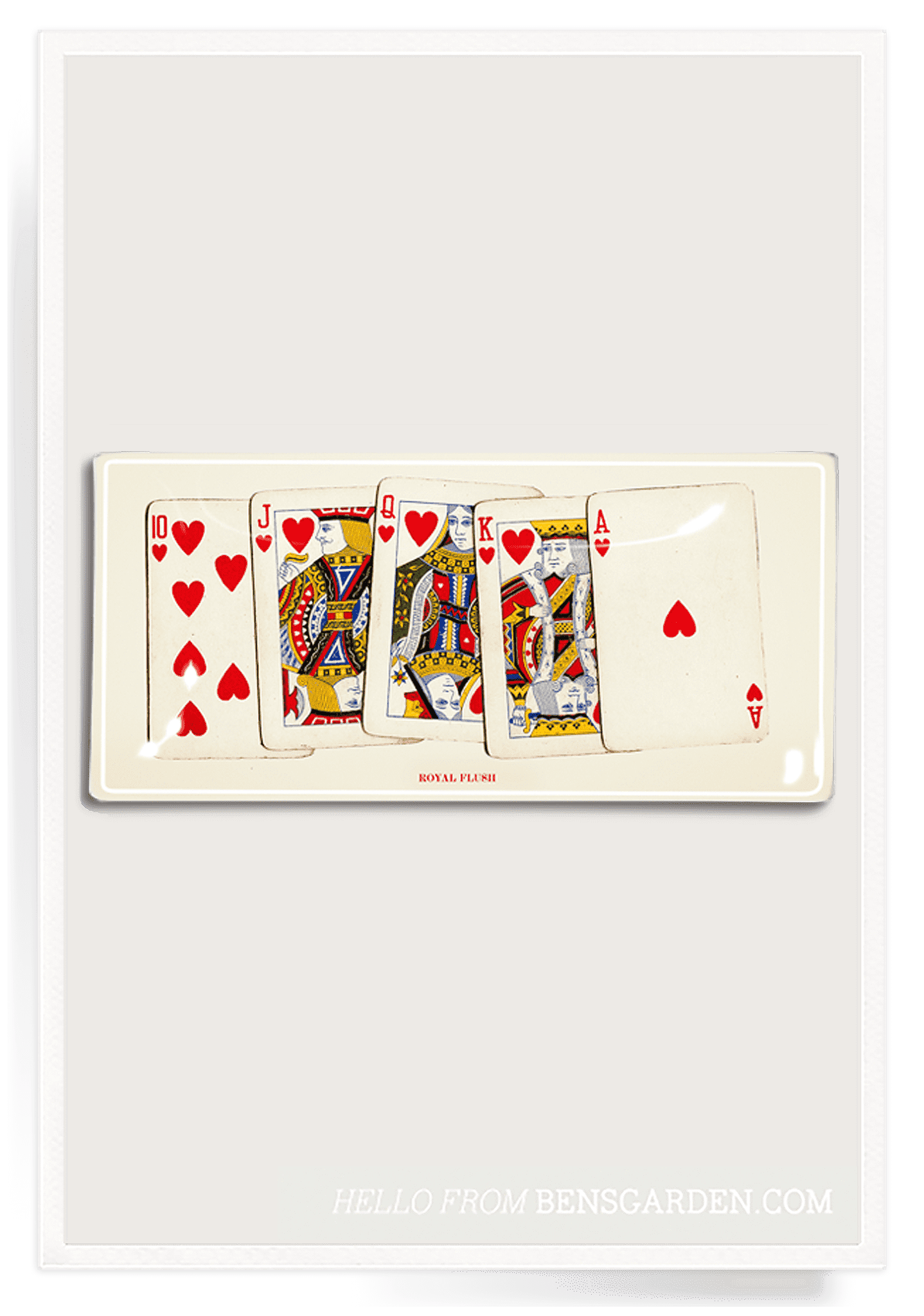 Royal Flush Decoupage Glass Tray - Bensgarden.com