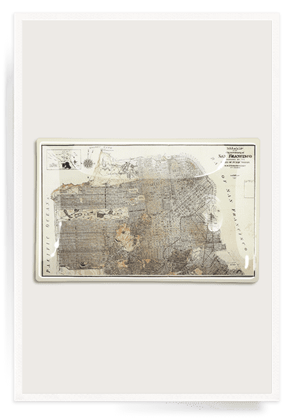 San Francisco Sepia Decoupage Glass Tray - Bensgarden.com