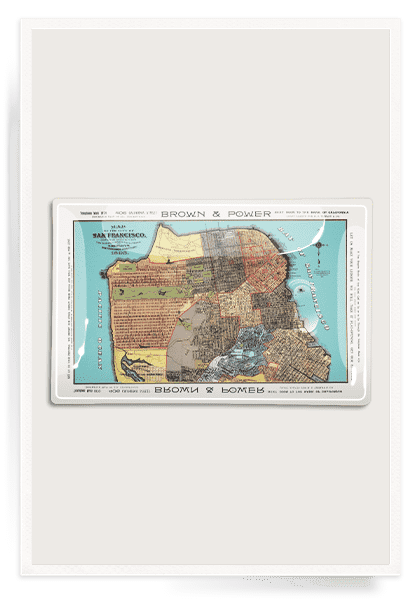 San Francisco Vintage Decoupage Glass Tray - Bensgarden.com