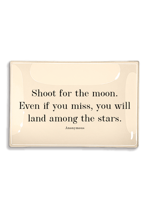 Shoot For The Moon Decoupage Glass Tray - Bensgarden.com