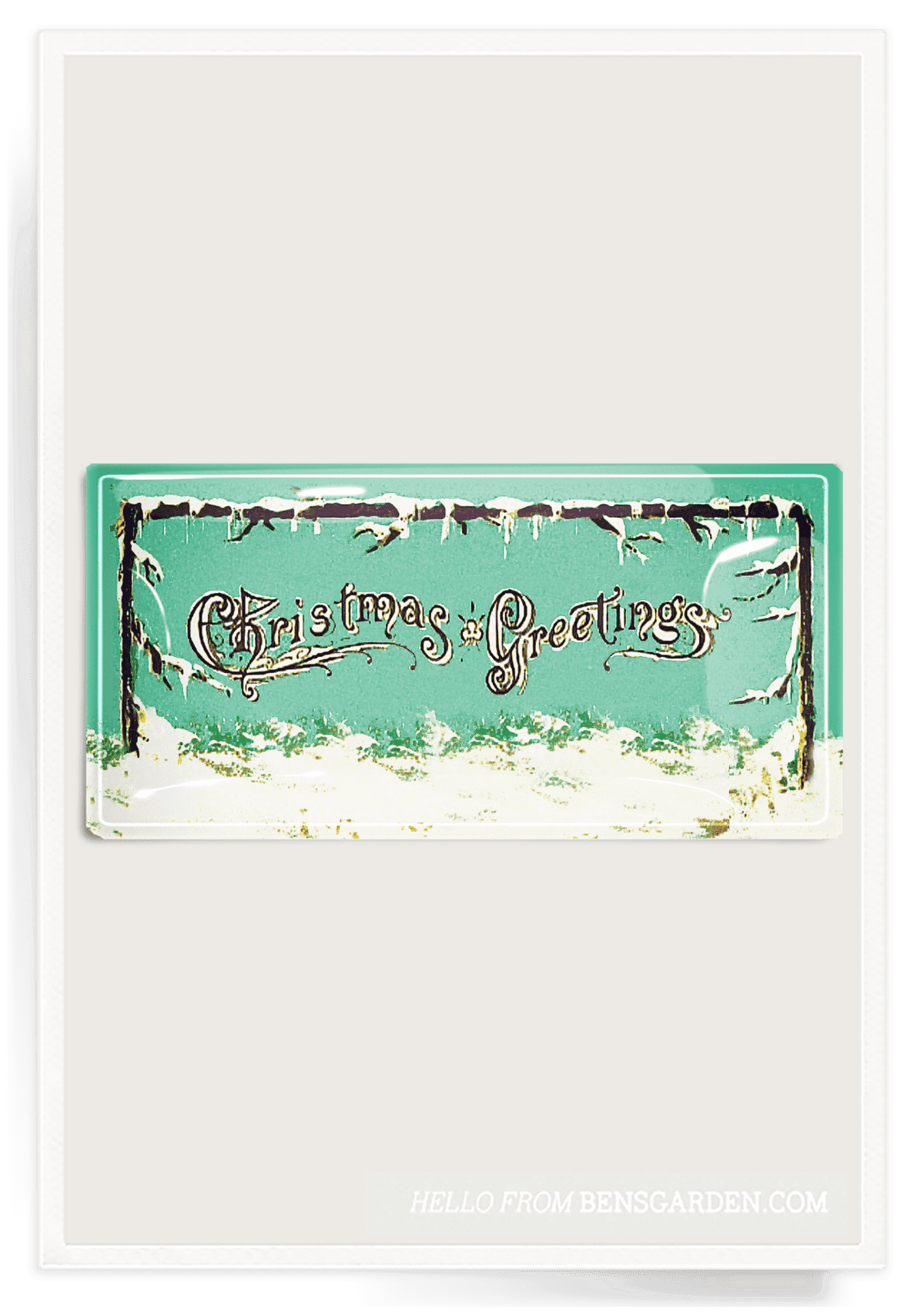 Snowy Christmas Greetings Decoupage Glass Tray - Bensgarden.com