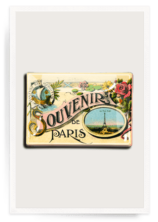 Souvenir De Paris Decoupage Glass Tray - Bensgarden.com