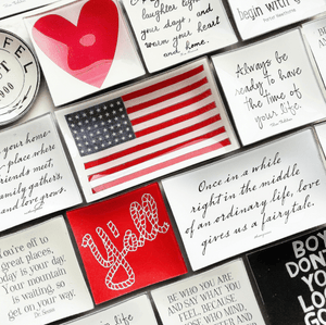 Star Spangled Banner American Flag Decoupage Glass Tray - Bensgarden.com