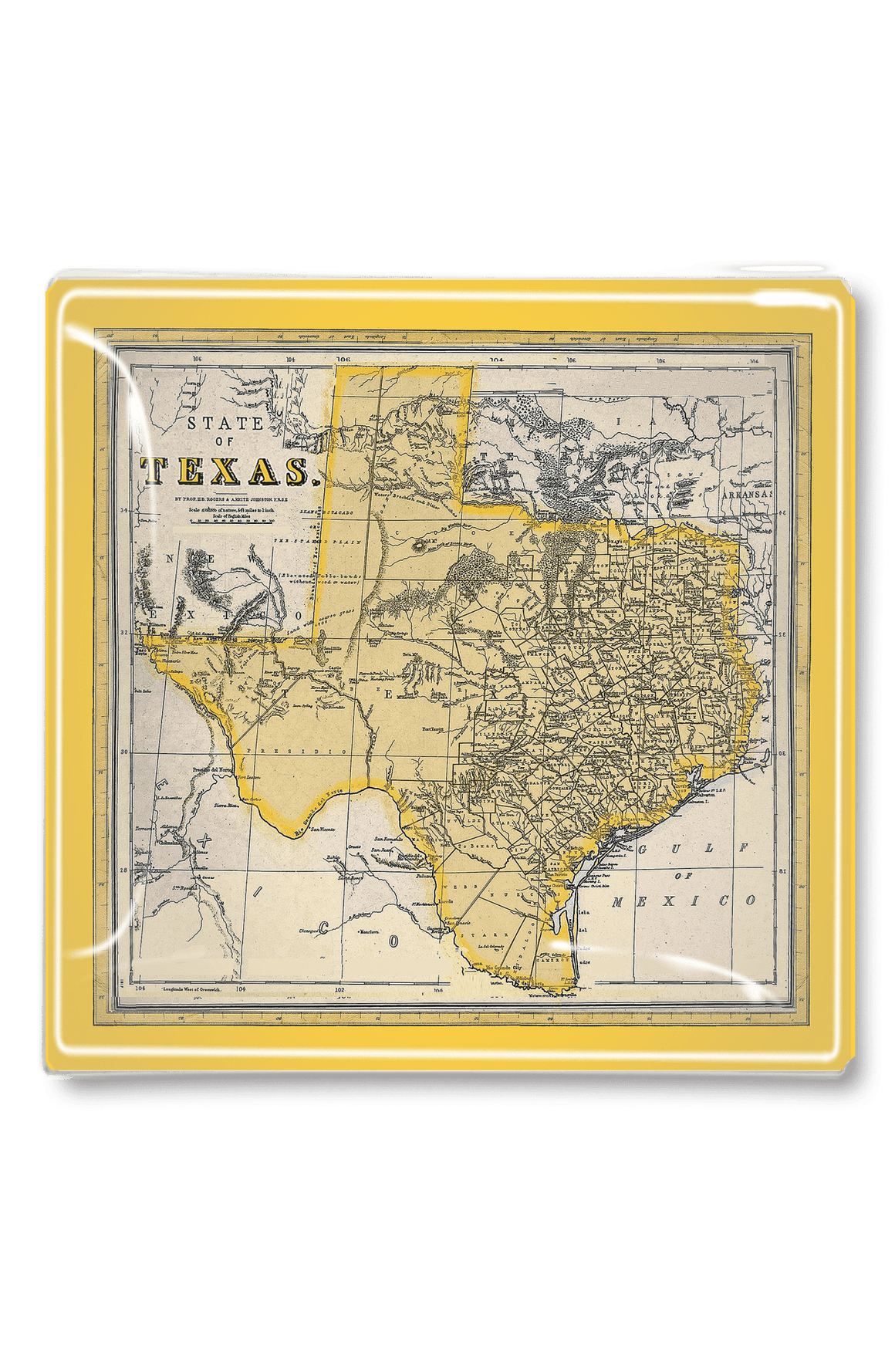 State of Texas Golden Decoupage Tray - Bensgarden.com