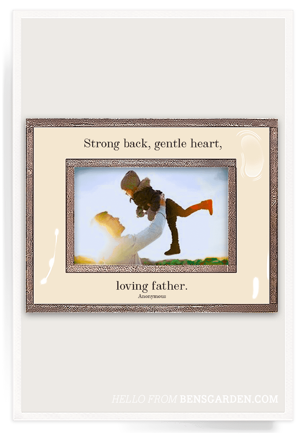 Strong Back, Gentle Heart Copper & Glass Photo Frame - Bensgarden.com