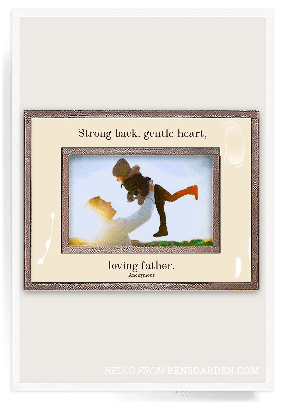 Strong Back, Gentle Heart Copper & Glass Photo Frame - Bensgarden.com