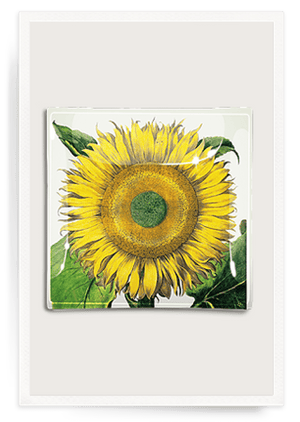 Sunflower No.2 Decoupage Glass Tray - Bensgarden.com