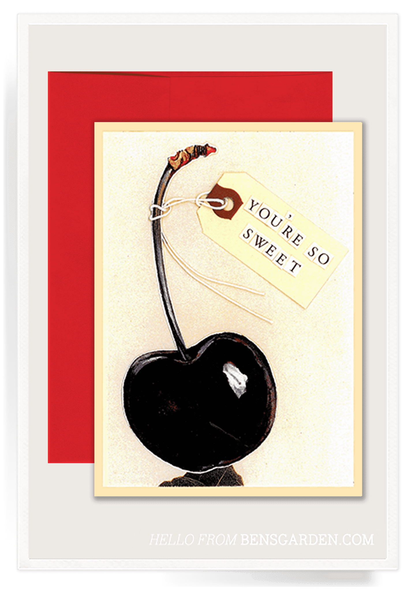 Sweet Cherry Folded Greeting Card - Bensgarden.com