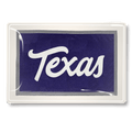 Texas Script Blue and Grey Decoupage Glass Tray - Bensgarden.com