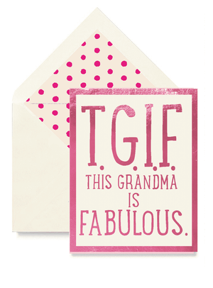 T.G.I.F. This Grandma Is Fabulous Greeting Card, Single Folded Card - Bensgarden.com