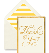 Thank You Fancy Script Greeting Card, Single Folded Card or Boxed Set of 8 - Bensgarden.com