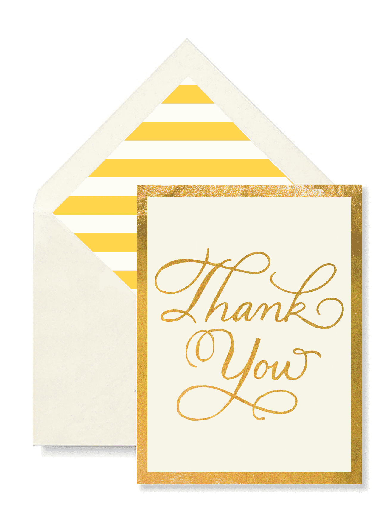 Thank You Fancy Script Greeting Card, Single Folded Card or Boxed Set of 8 - Bensgarden.com