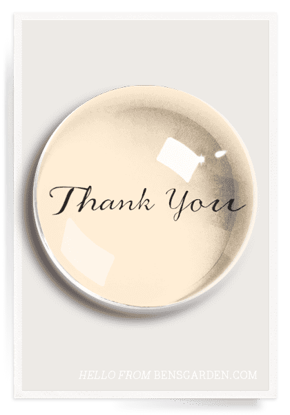 Thank You Script French Crystal Dome Paperweight - Bensgarden.com