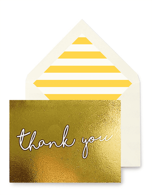 Thank You Script Greeting Card, Single Folded Card or Boxed Set of 8 - Bensgarden.com