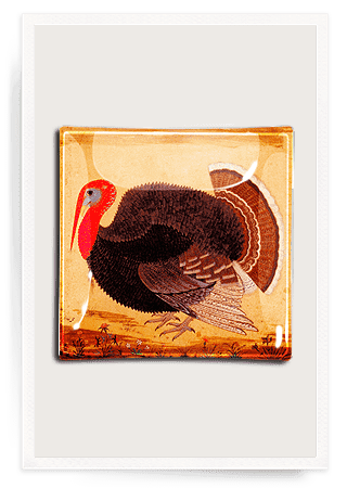 Thankful Turkey Decoupage Glass Tray - Bensgarden.com